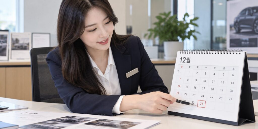 신차 계약 전 달력에 표시한 출고 예정일